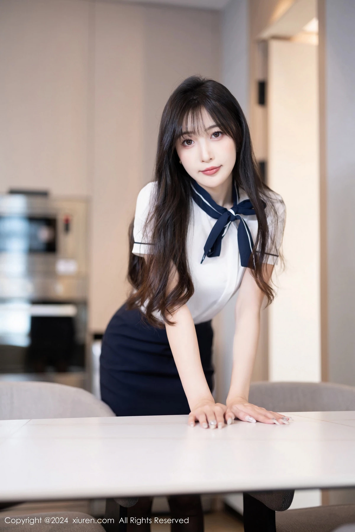 [[XiuRen秀人网]秀人网]No.8727_模特林星阑性感深色制服露黑色内衣配黑丝吊袜秀曼妙身姿诱惑写真91P