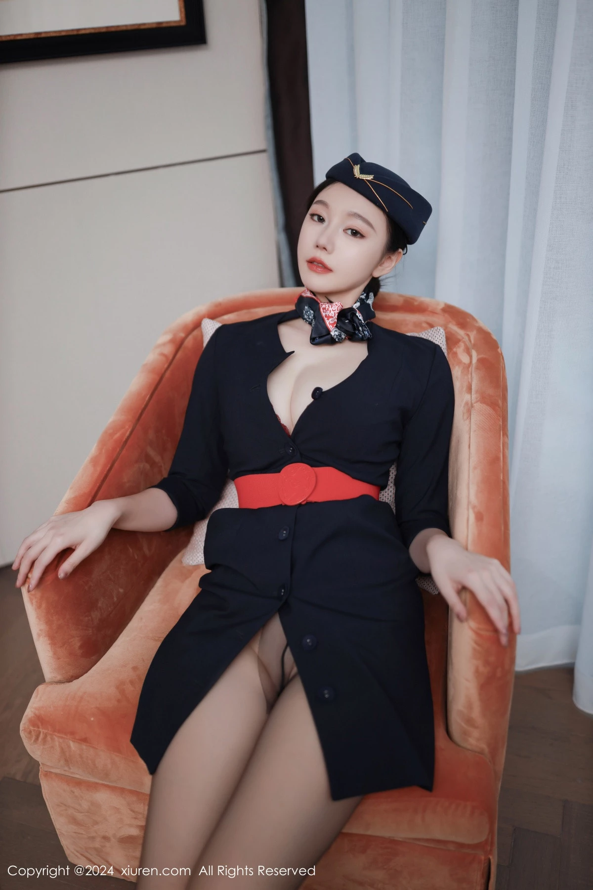 [[XiuRen秀人网]秀人网]No.8942_模特安然anran性感空姐制服露红色内衣配超薄黑丝撩人诱惑写真79P