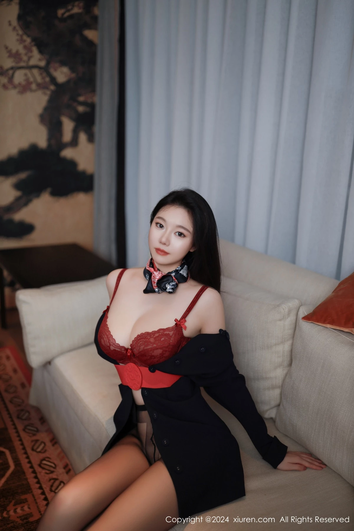 [[XiuRen秀人网]秀人网]No.8942_模特安然anran性感空姐制服露红色内衣配超薄黑丝撩人诱惑写真79P