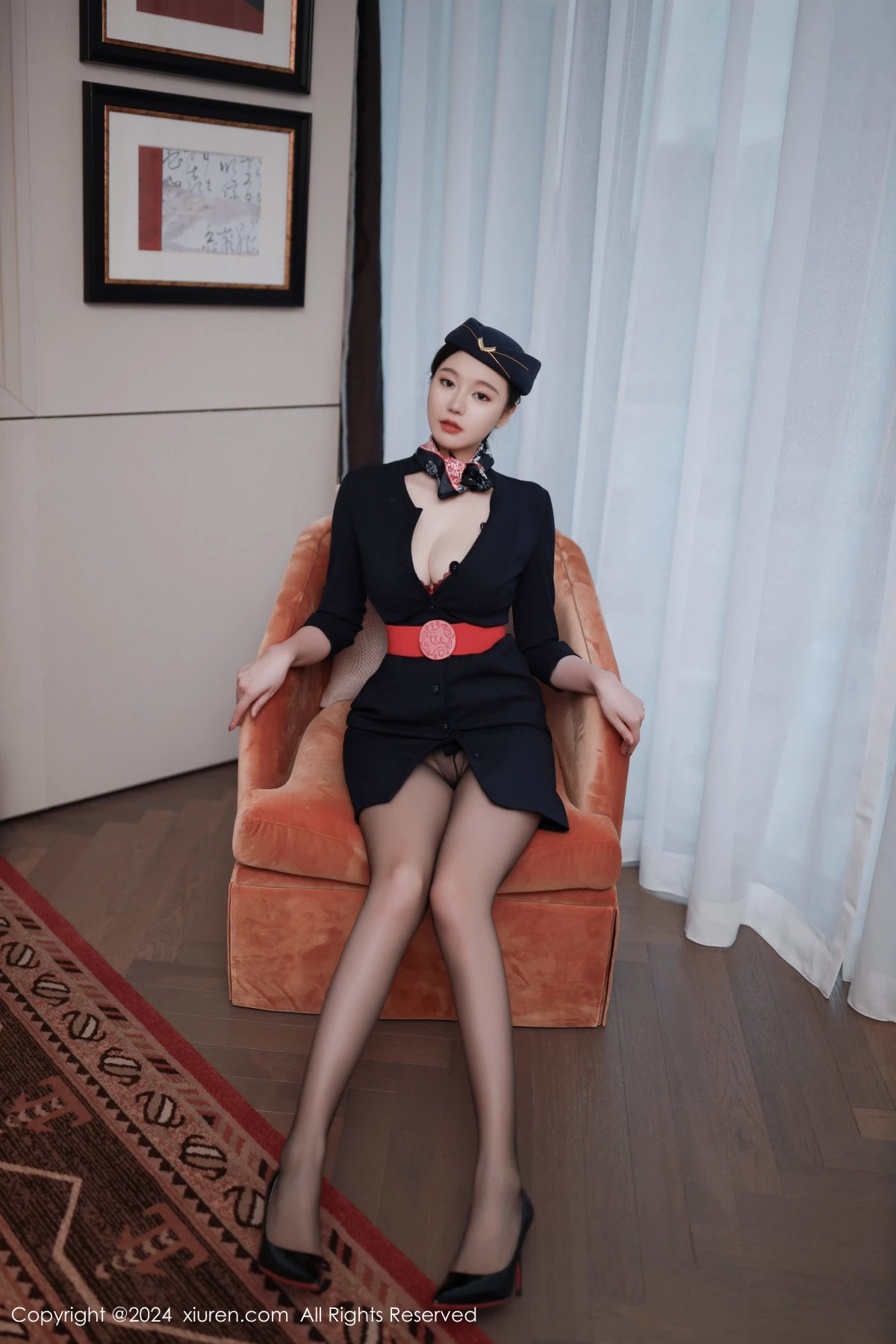 [[XiuRen秀人网]秀人网]No.8942_模特安然anran性感空姐制服露红色内衣配超薄黑丝撩人诱惑写真79P