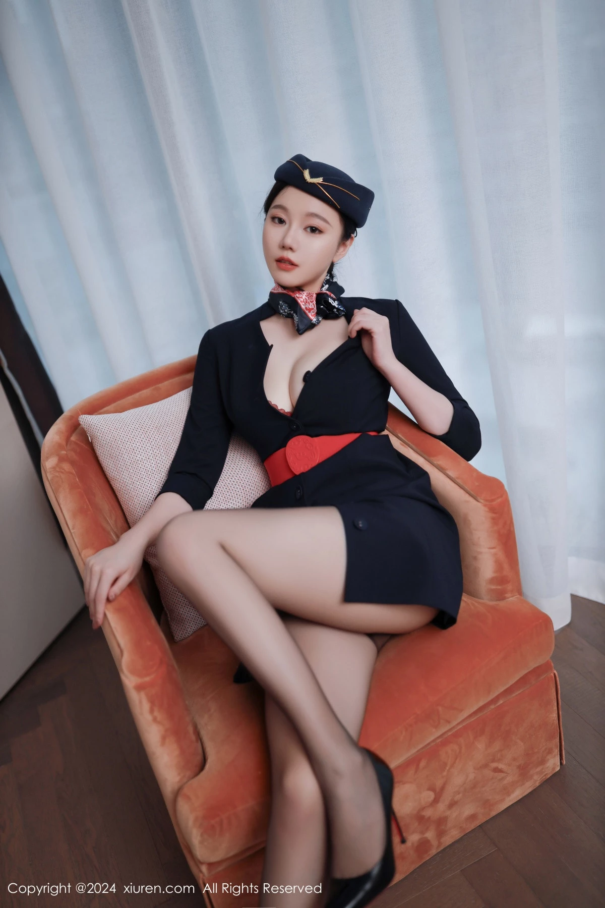 [[XiuRen秀人网]秀人网]No.8942_模特安然anran性感空姐制服露红色内衣配超薄黑丝撩人诱惑写真79P