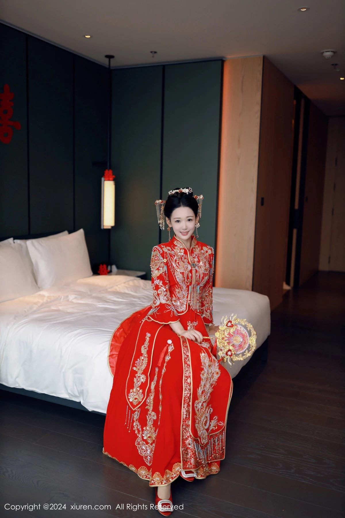 [[XiuRen秀人网]秀人网]No.8972_模特唐安琪性感红色新娘服饰露红色内衣配超薄肉丝撩人诱惑写真79P