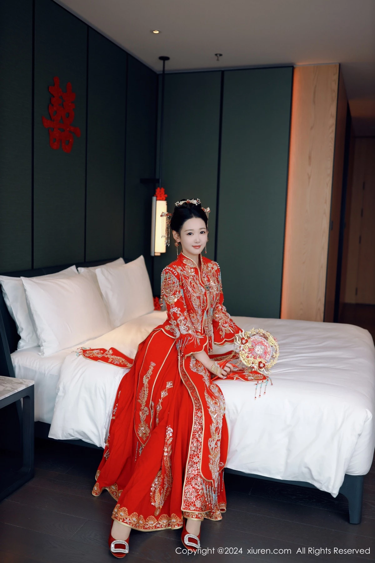 [[XiuRen秀人网]秀人网]No.8972_模特唐安琪性感红色新娘服饰露红色内衣配超薄肉丝撩人诱惑写真79P