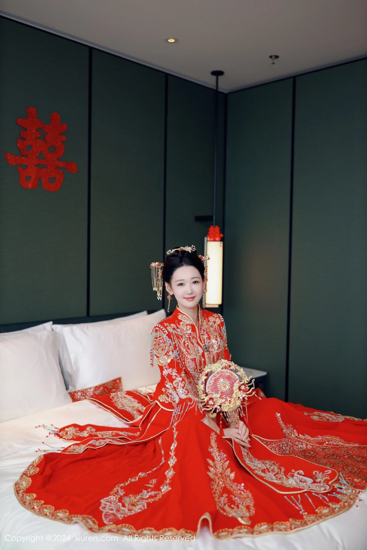 [[XiuRen秀人网]秀人网]No.8972_模特唐安琪性感红色新娘服饰露红色内衣配超薄肉丝撩人诱惑写真79P