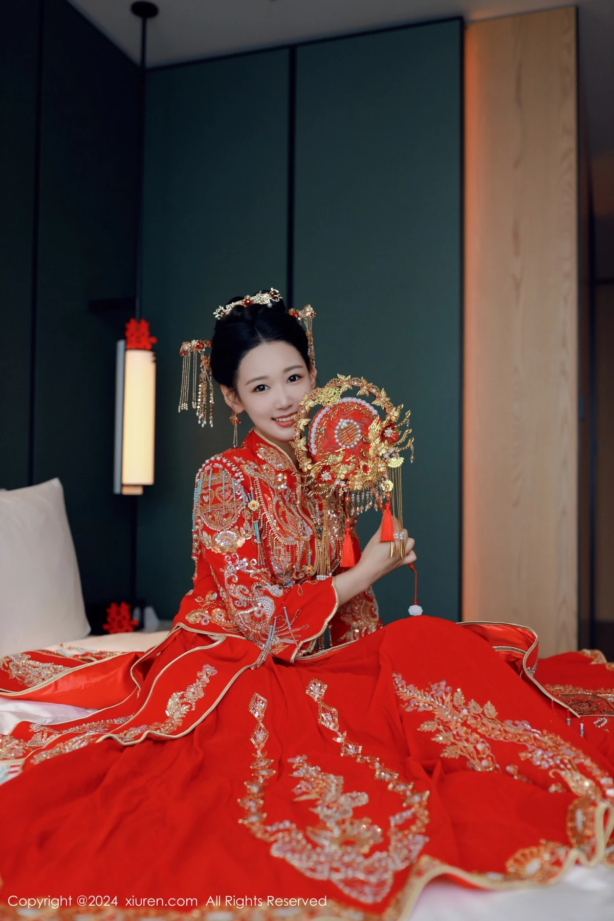 [[XiuRen秀人网]秀人网]No.8972_模特唐安琪性感红色新娘服饰露红色内衣配超薄肉丝撩人诱惑写真79P