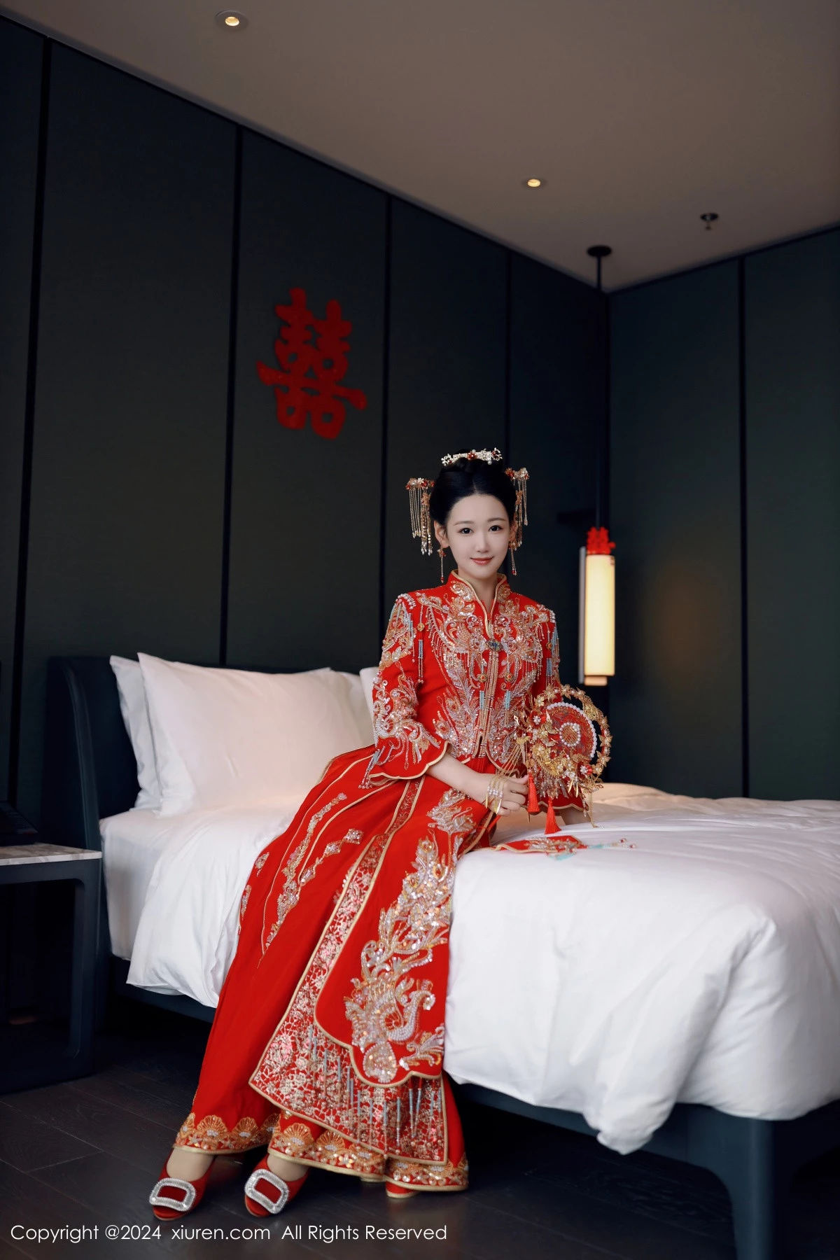 [[XiuRen秀人网]秀人网]No.8972_模特唐安琪性感红色新娘服饰露红色内衣配超薄肉丝撩人诱惑写真79P