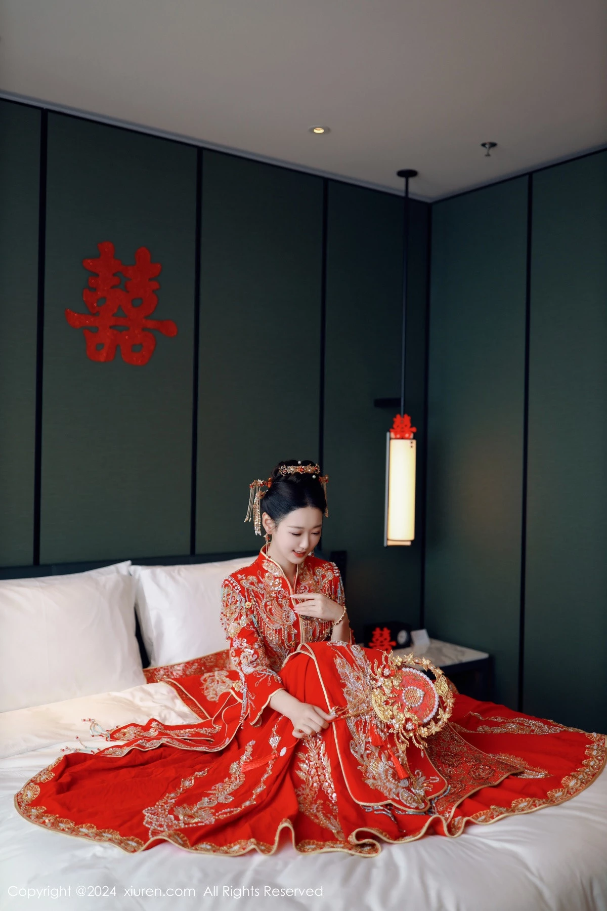 [[XiuRen秀人网]秀人网]No.8972_模特唐安琪性感红色新娘服饰露红色内衣配超薄肉丝撩人诱惑写真79P