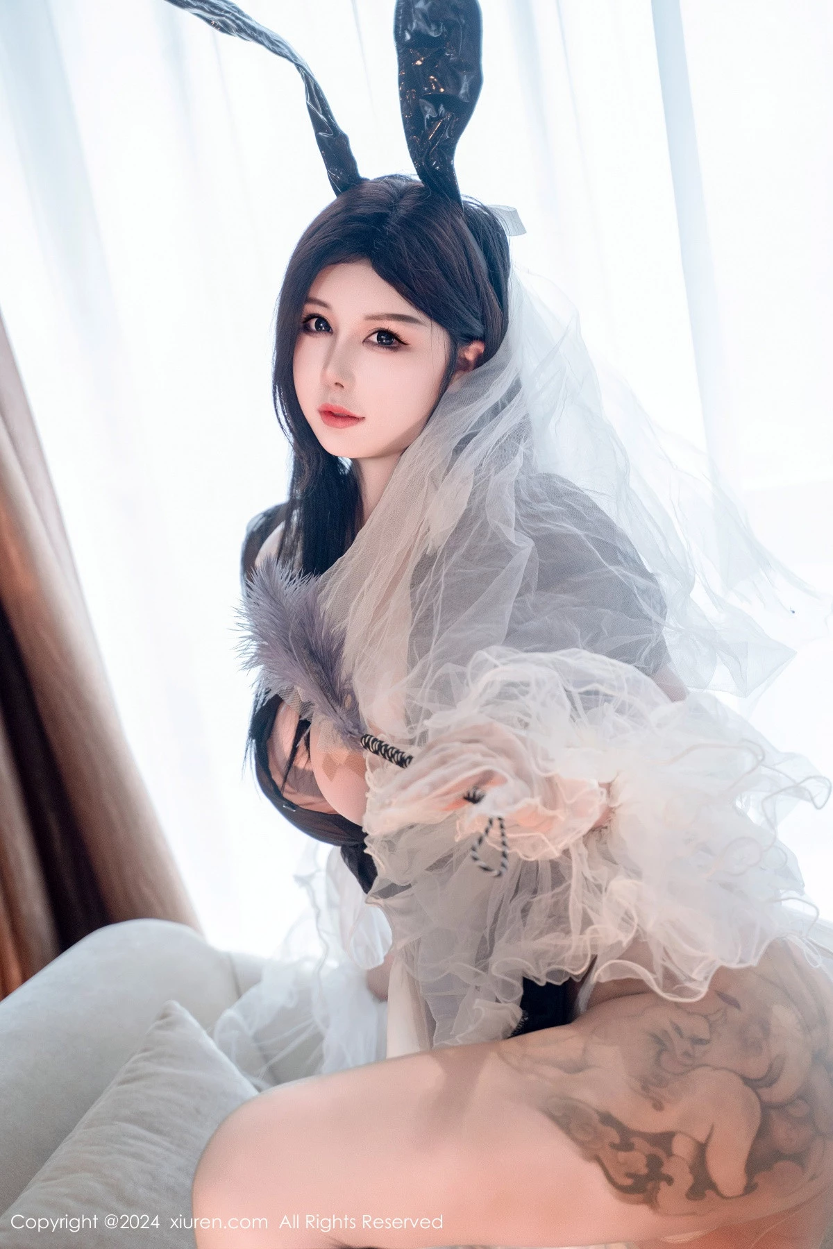 [[XiuRen秀人网]秀人网]No.9010_模特陈芊儿私房性感兔女郎装扮黑色薄纱秀丰满身材惹火诱惑写真81P