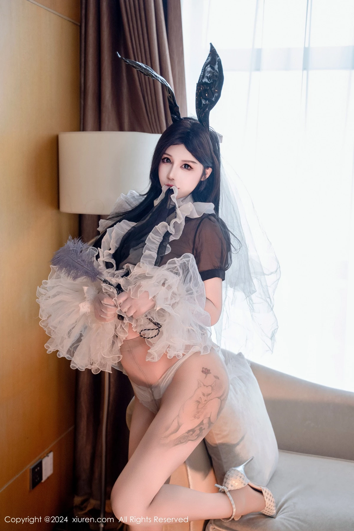 [[XiuRen秀人网]秀人网]No.9010_模特陈芊儿私房性感兔女郎装扮黑色薄纱秀丰满身材惹火诱惑写真81P
