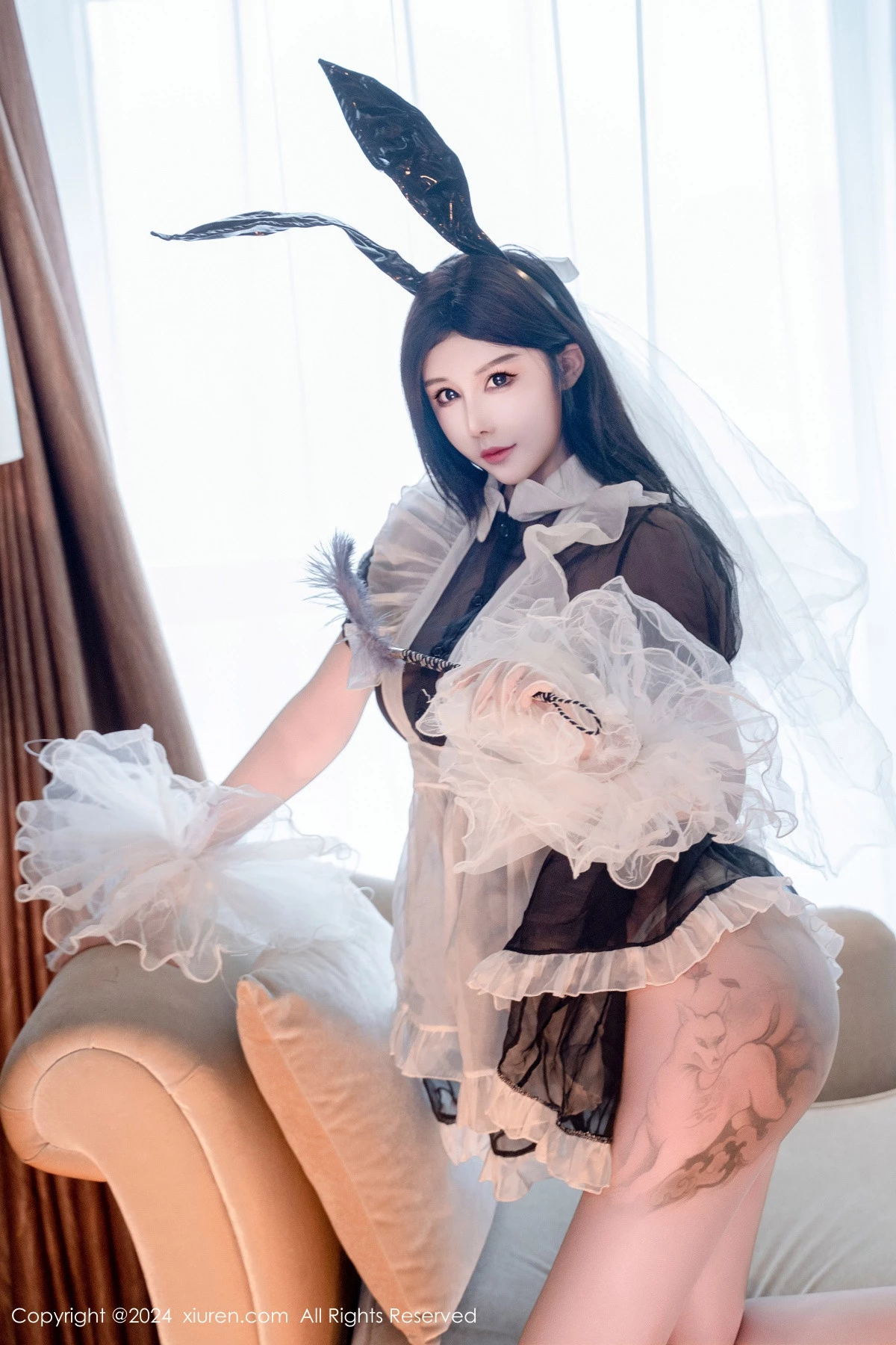 [[XiuRen秀人网]秀人网]No.9010_模特陈芊儿私房性感兔女郎装扮黑色薄纱秀丰满身材惹火诱惑写真81P