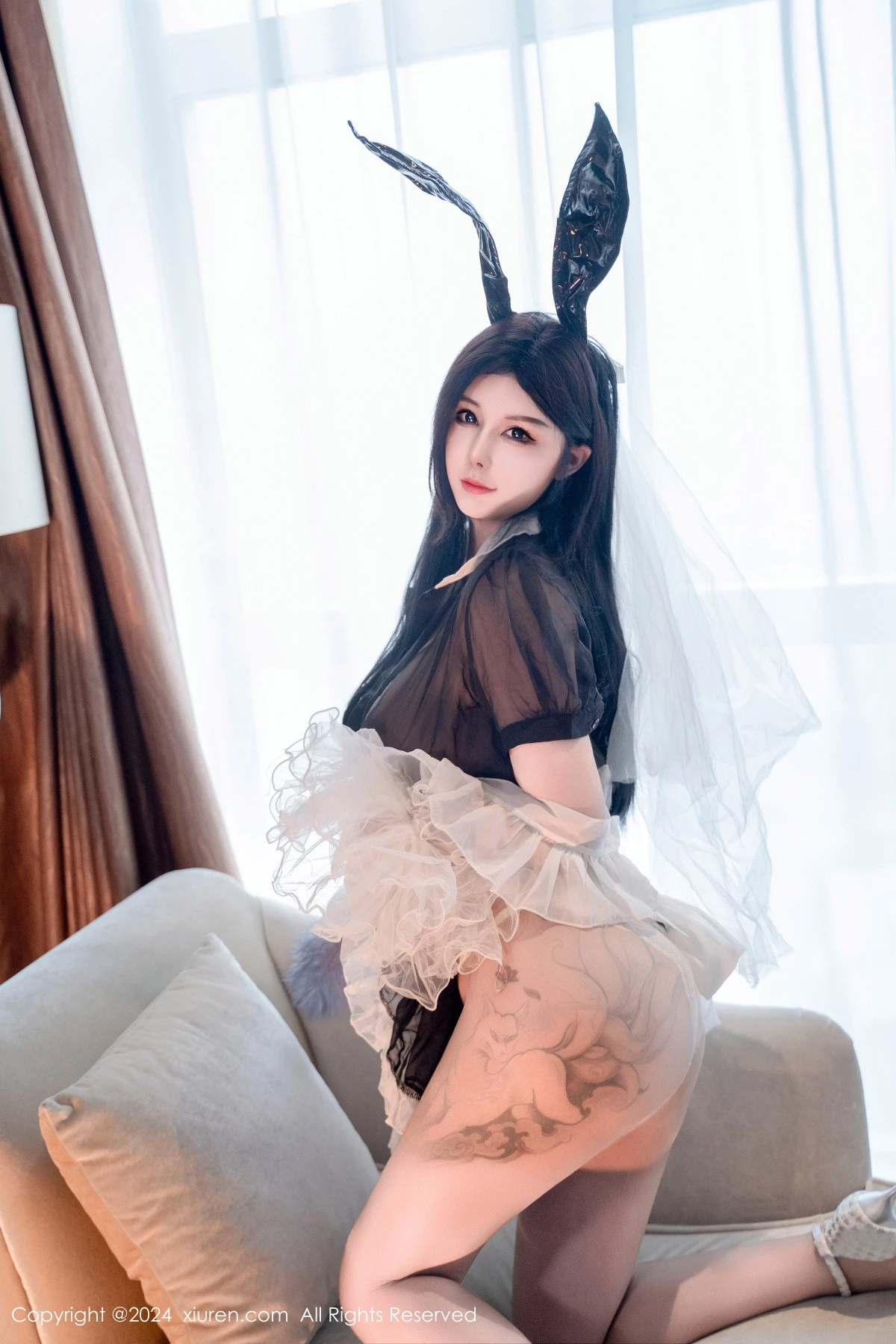 [[XiuRen秀人网]秀人网]No.9010_模特陈芊儿私房性感兔女郎装扮黑色薄纱秀丰满身材惹火诱惑写真81P