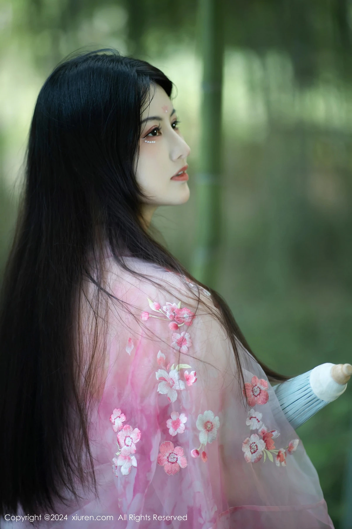 [[XiuRen秀人网]秀人网]No.9100_模特诗诗kiki户外性感粉色古风薄纱服饰秀丰腴身姿惹火诱惑写真70P