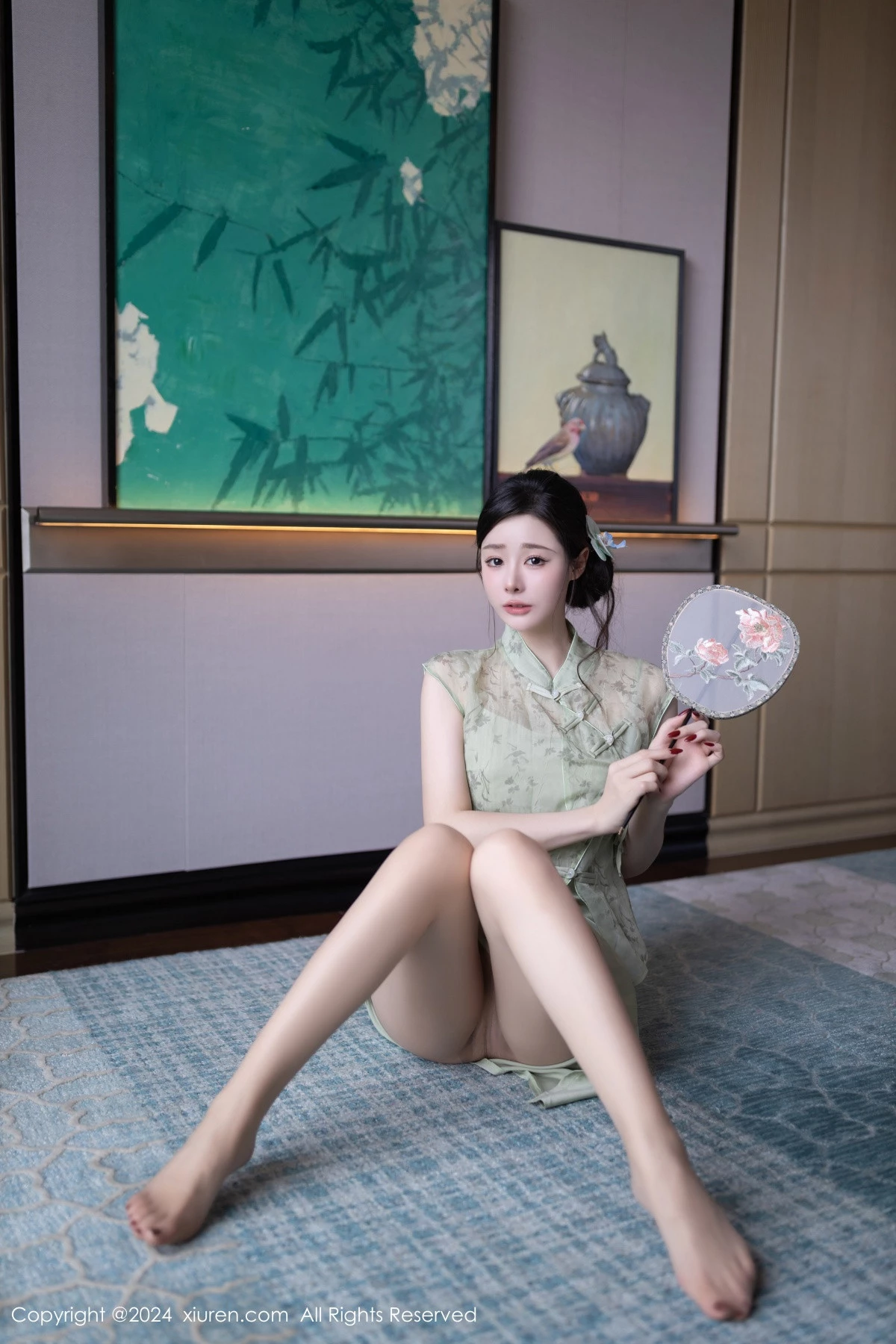 [[XiuRen秀人网]秀人网]No.9124_模特小逗逗性感浅色古风服饰配超薄无内肉丝秀曼妙身材诱惑写真81P