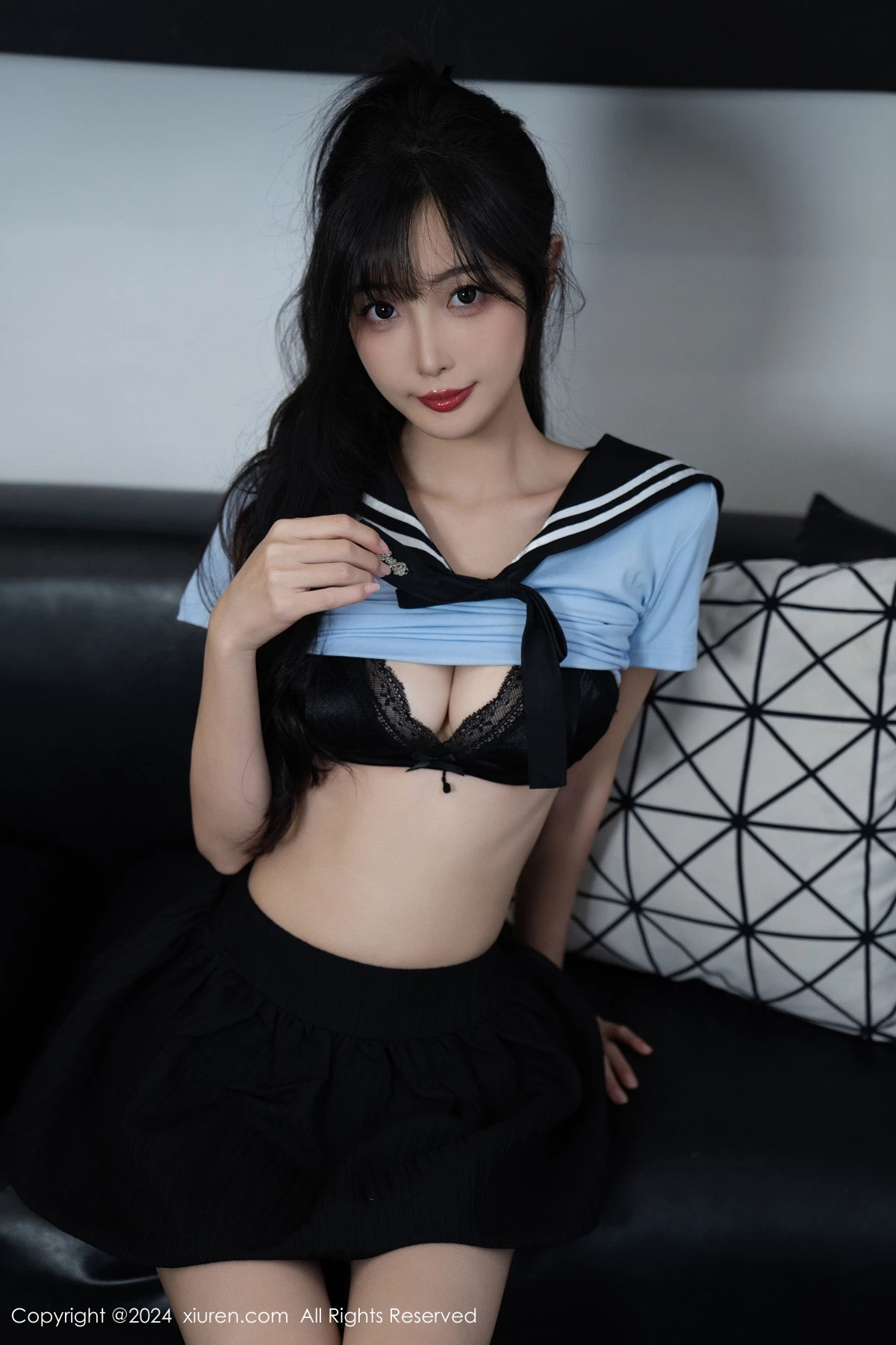 [[XiuRen秀人网]秀人网]No.9151_模特林星阑性感蓝色JK制服+白色连体内衣秀曼妙身姿诱惑写真96P