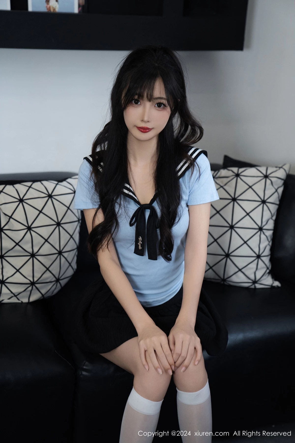 [[XiuRen秀人网]秀人网]No.9151_模特林星阑性感蓝色JK制服+白色连体内衣秀曼妙身姿诱惑写真96P