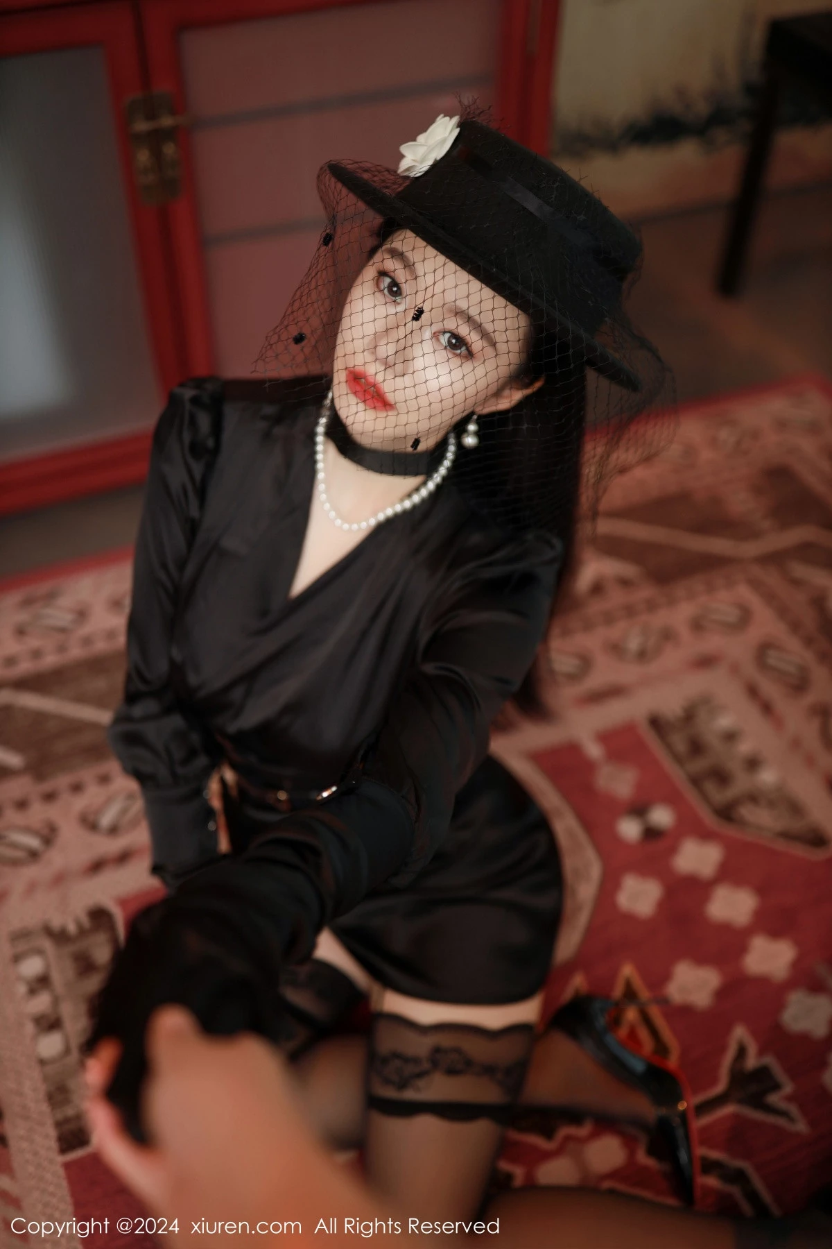 [[XiuRen秀人网]秀人网]No.9041_模特安然anran黑色服饰露黑色内衣配黑丝吊袜秀柔美身段诱惑写真81P