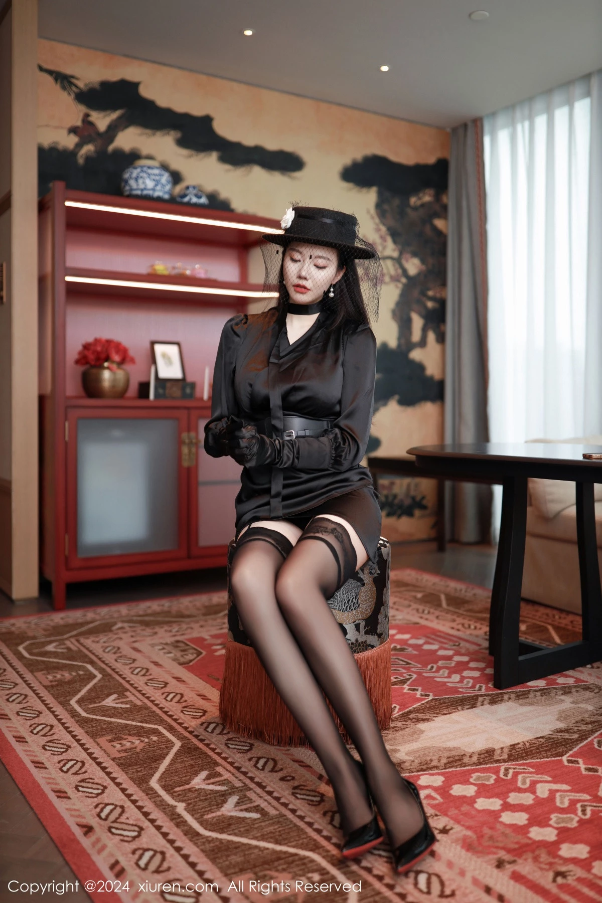 [[XiuRen秀人网]秀人网]No.9041_模特安然anran黑色服饰露黑色内衣配黑丝吊袜秀柔美身段诱惑写真81P