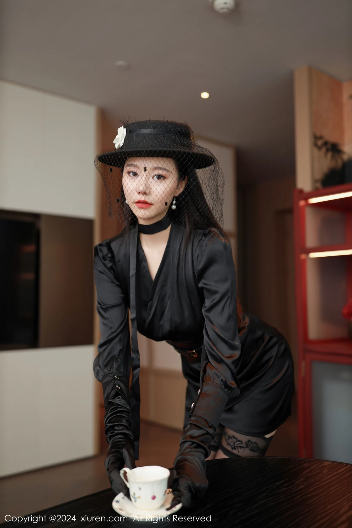 [[XiuRen秀人网]秀人网]No.9041_模特安然anran黑色服饰露黑色内衣配黑丝吊袜秀柔美身段诱惑写真81P