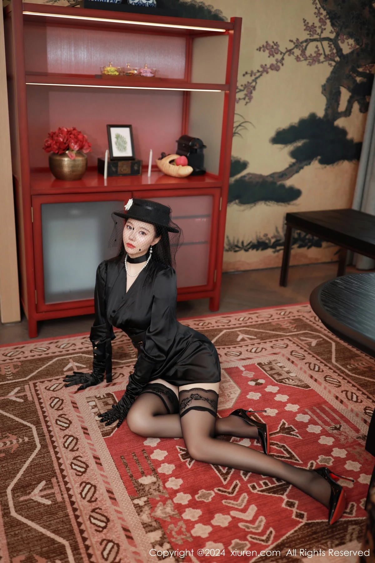 [[XiuRen秀人网]秀人网]No.9041_模特安然anran黑色服饰露黑色内衣配黑丝吊袜秀柔美身段诱惑写真81P