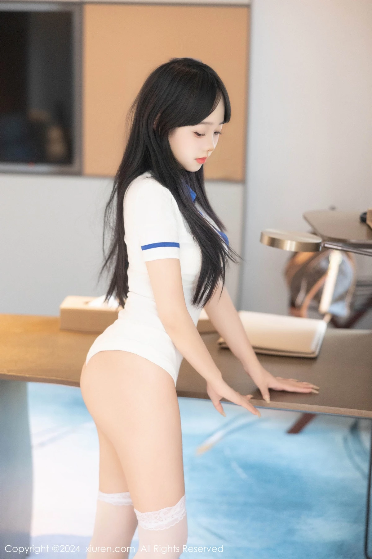 [[XiuRen秀人网]秀人网]No.9056_新人模特黎秋秋性感白色情趣学妹服配白丝袜秀丰满身材诱惑写真75P