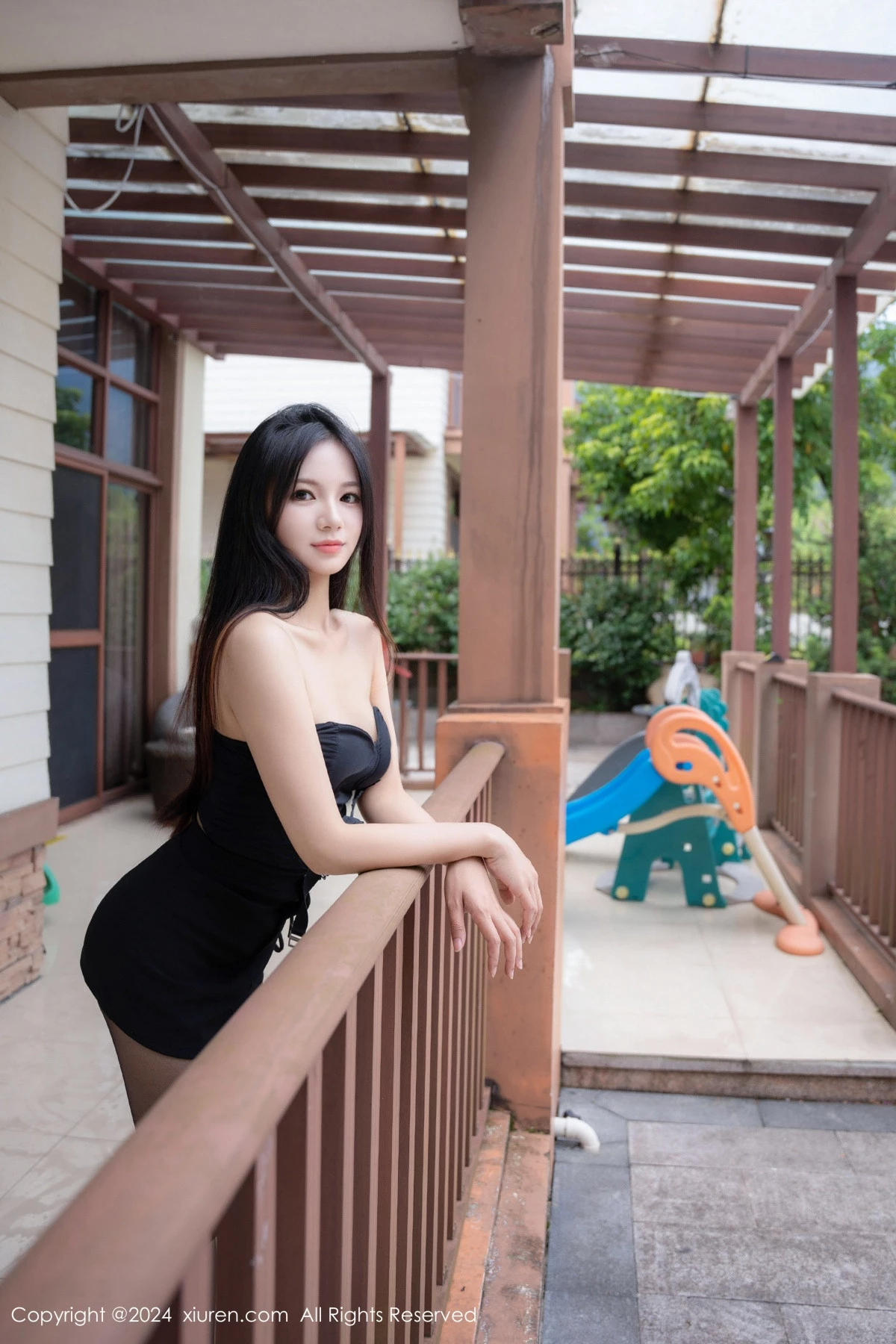 [[XiuRen秀人网]秀人网]No.9191_新人模特奶茹性感黑色吊带服饰配超薄黑丝秀凹凸身材诱惑写真89P