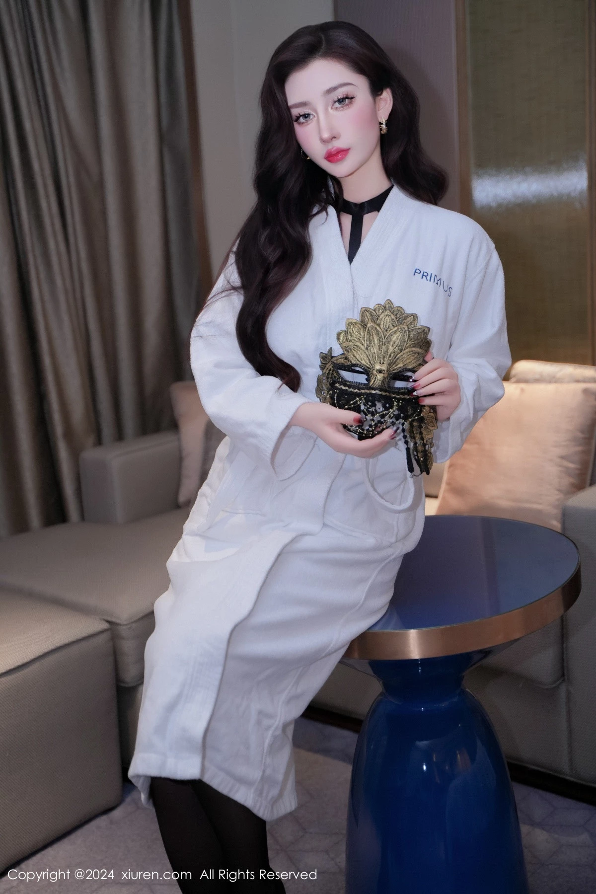 [[XiuRen秀人网]秀人网]No.9198_模特蕾蕾醒了没黑色异域风情服饰配黑丝袜秀浑圆翘臀诱惑写真82P