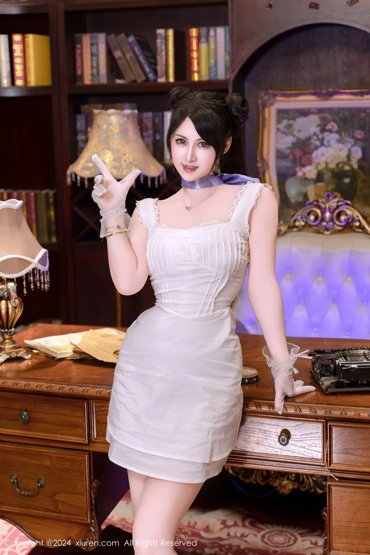 [[XiuRen秀人网]秀人网]No.9214_模特诗诗kiki私房性感白色蕾丝裙配超薄肉丝秀完美身材诱惑写真116P