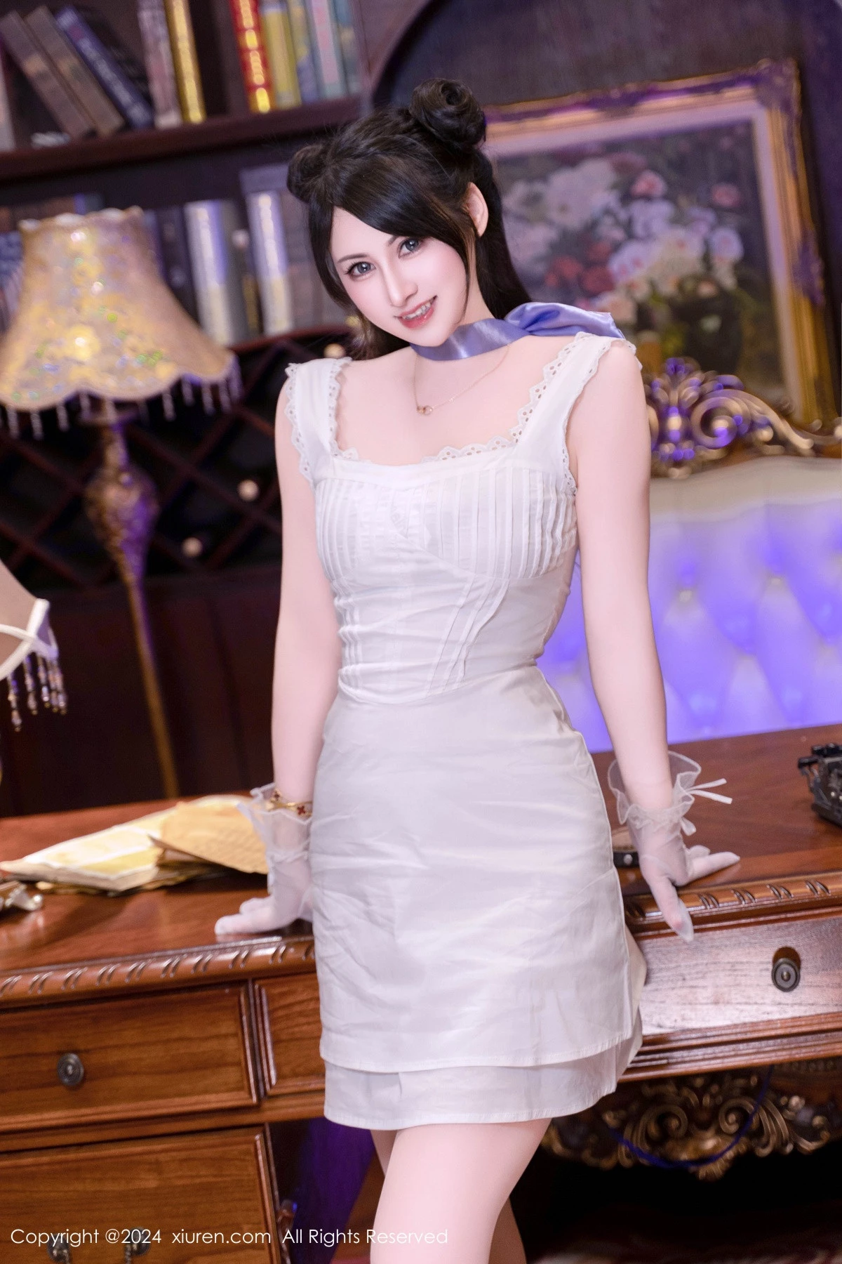 [[XiuRen秀人网]秀人网]No.9214_模特诗诗kiki私房性感白色蕾丝裙配超薄肉丝秀完美身材诱惑写真116P