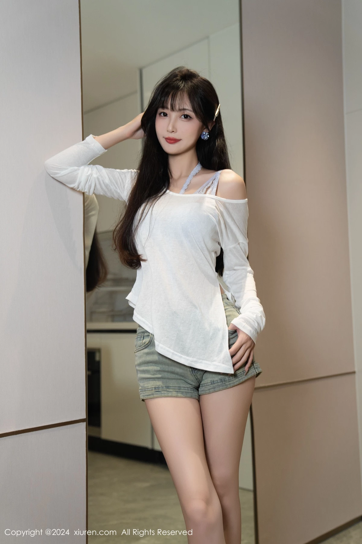 [[XiuRen秀人网]秀人网]No.9215_模特林星阑性感蓝色情趣内衣配超短牛仔裤秀曼妙身姿迷人写真96P