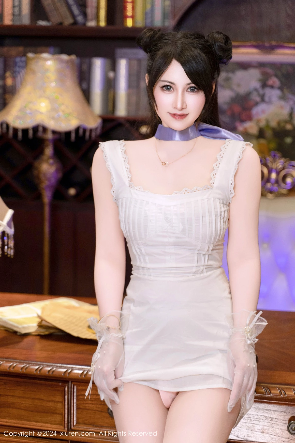 [[XiuRen秀人网]秀人网]No.9214_模特诗诗kiki私房性感白色蕾丝裙配超薄肉丝秀完美身材诱惑写真116P