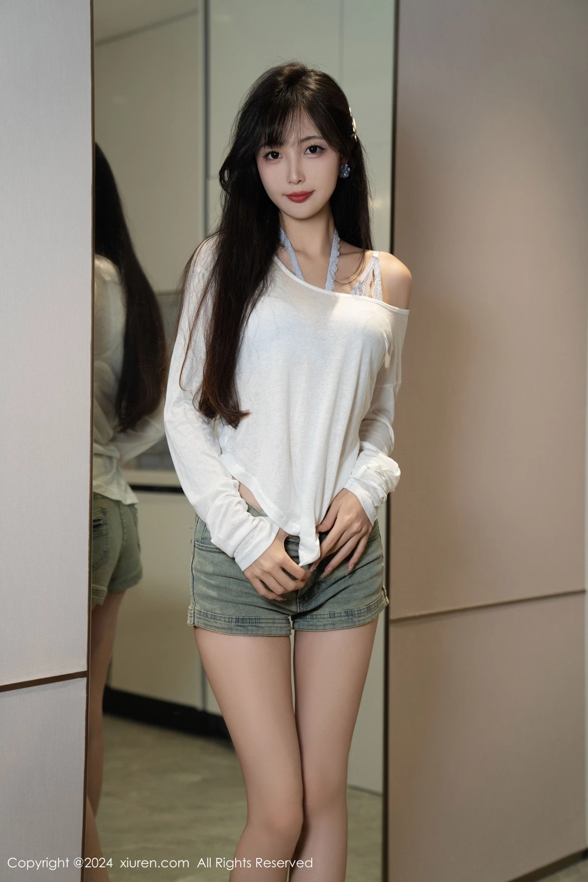 [[XiuRen秀人网]秀人网]No.9215_模特林星阑性感蓝色情趣内衣配超短牛仔裤秀曼妙身姿迷人写真96P