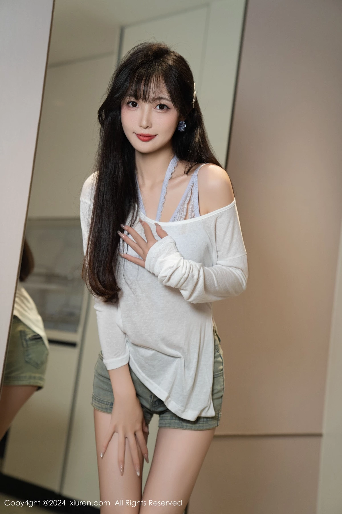 [[XiuRen秀人网]秀人网]No.9215_模特林星阑性感蓝色情趣内衣配超短牛仔裤秀曼妙身姿迷人写真96P