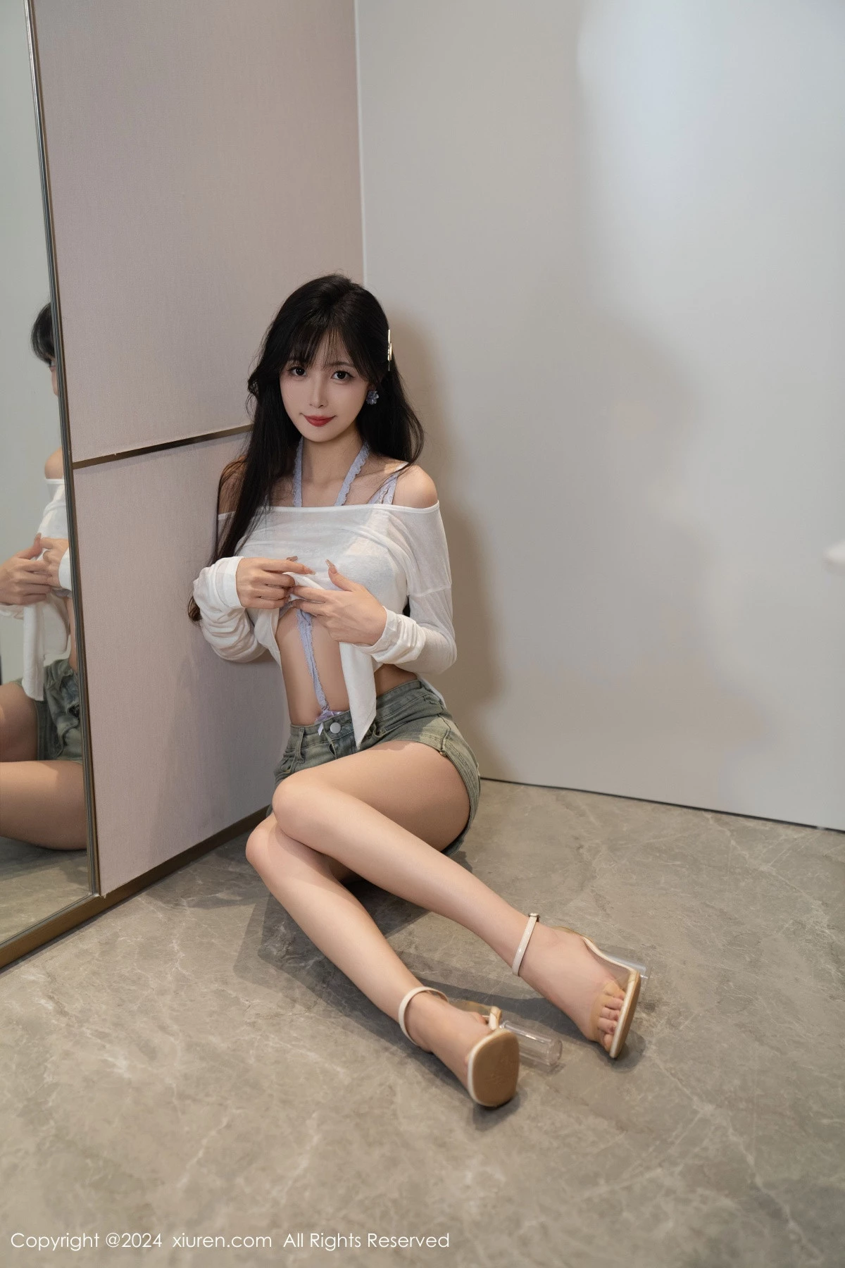 [[XiuRen秀人网]秀人网]No.9215_模特林星阑性感蓝色情趣内衣配超短牛仔裤秀曼妙身姿迷人写真96P