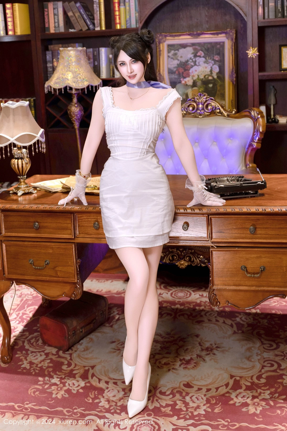 [[XiuRen秀人网]秀人网]No.9214_模特诗诗kiki私房性感白色蕾丝裙配超薄肉丝秀完美身材诱惑写真116P