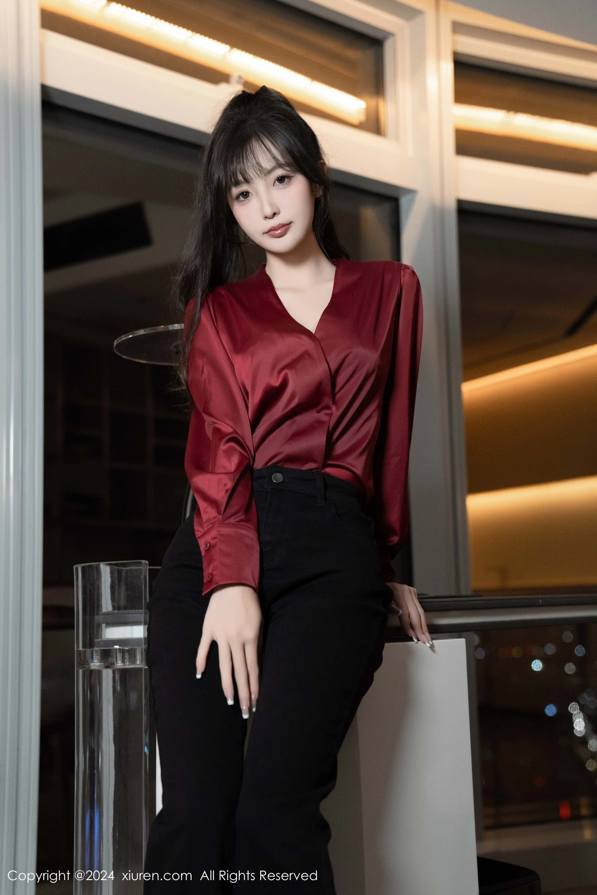 [[XiuRen秀人网]秀人网]No.9299_模特林星阑私房性感黑色蕾丝内衣配开档黑丝秀曼妙身姿诱惑写真94P