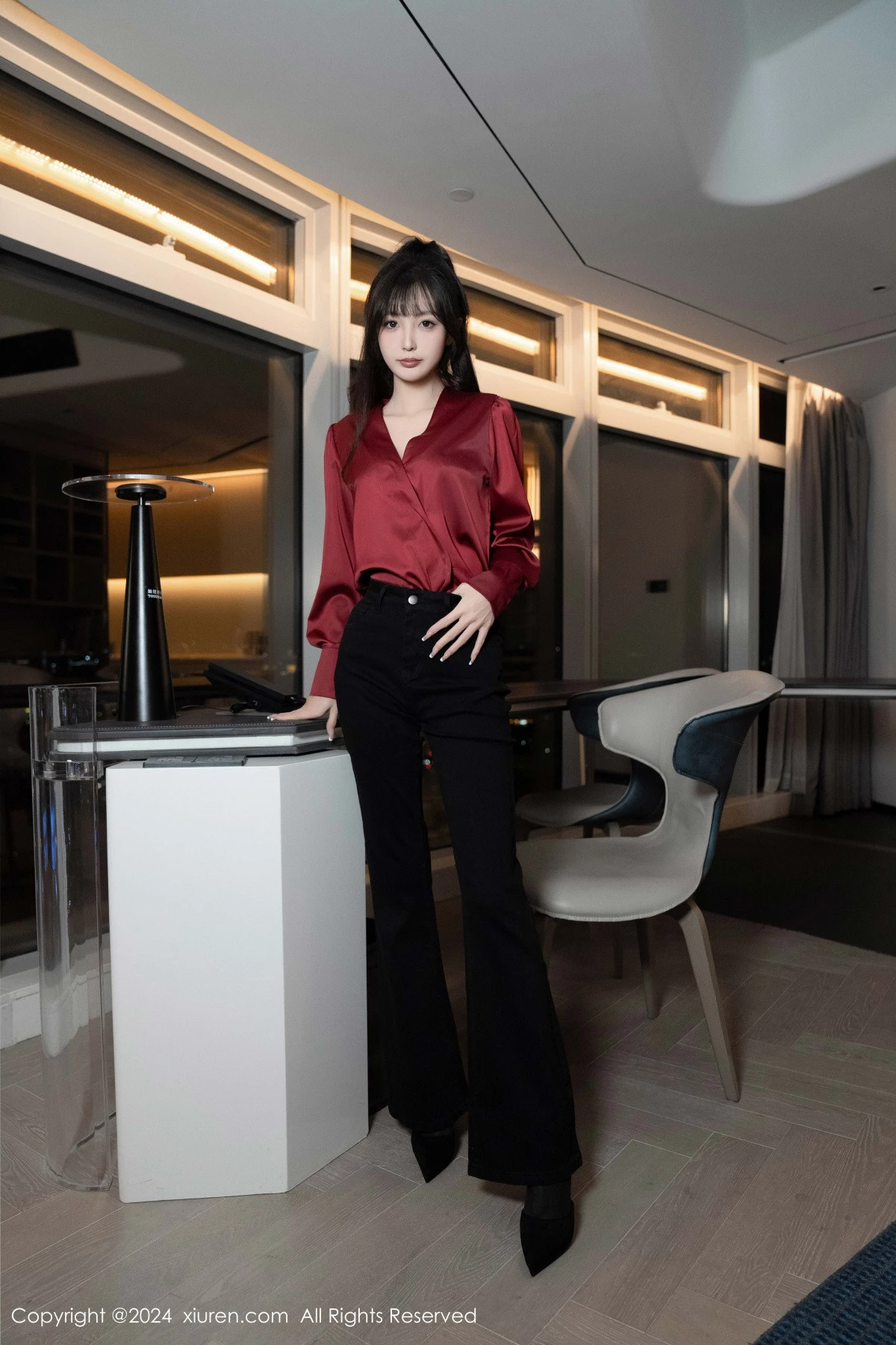 [[XiuRen秀人网]秀人网]No.9299_模特林星阑私房性感黑色蕾丝内衣配开档黑丝秀曼妙身姿诱惑写真94P