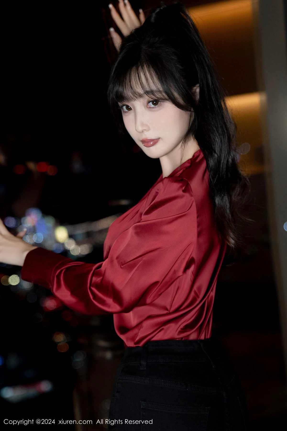 [[XiuRen秀人网]秀人网]No.9299_模特林星阑私房性感黑色蕾丝内衣配开档黑丝秀曼妙身姿诱惑写真94P