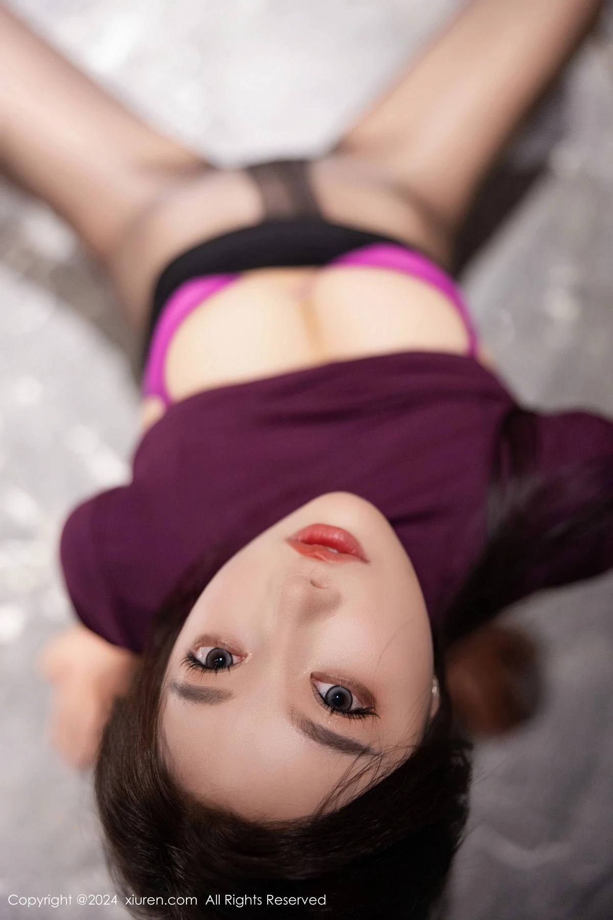 [[XiuRen秀人网]秀人网]No.9421_女神杨晨晨Yome性感紫色内衣配超薄无内黑色秀丰腴身材诱惑写真80P