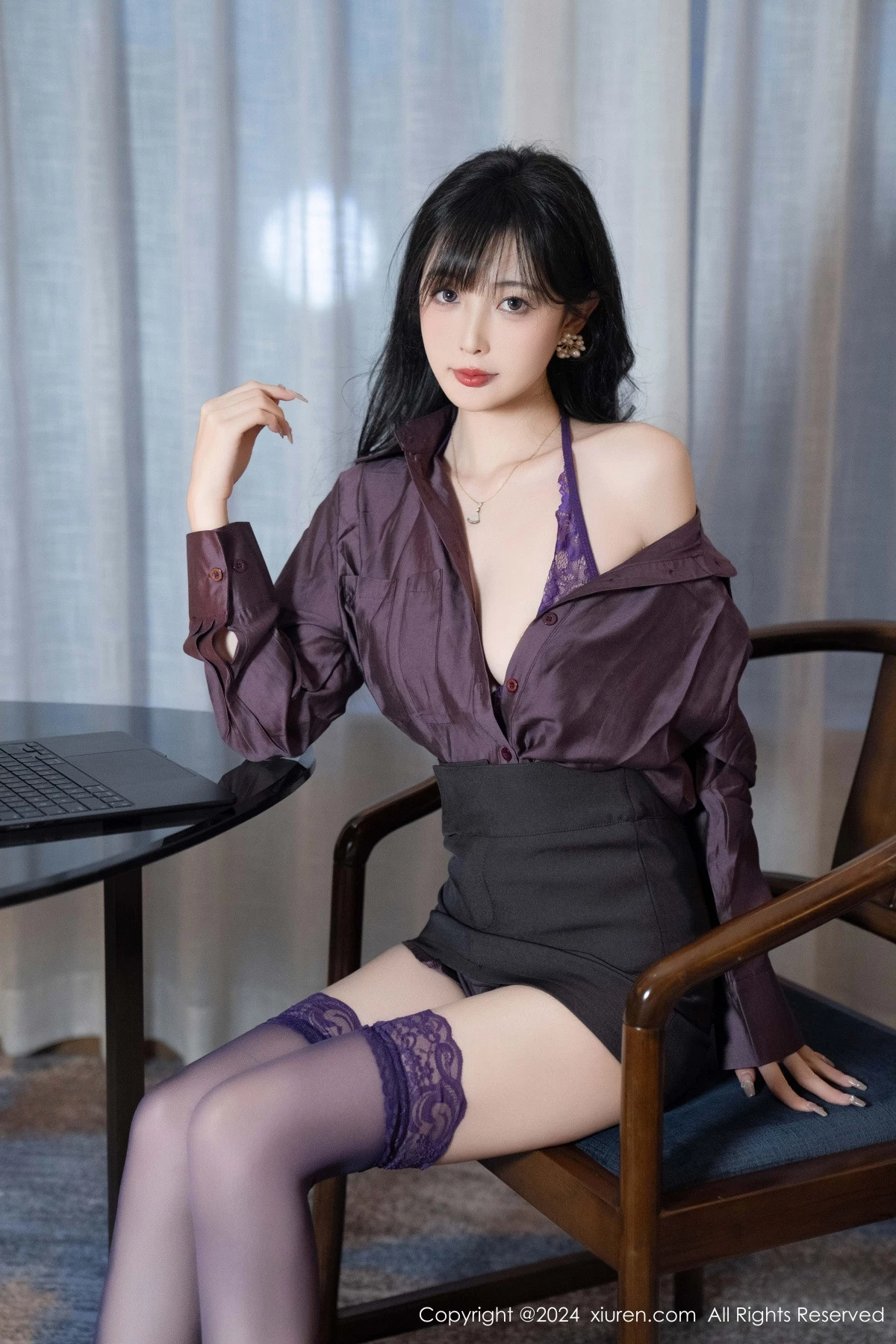 [[XiuRen秀人网]秀人网]No.9428_模特林星阑性感紫色情趣连体内衣配紫色丝袜秀曼妙身姿诱惑写真81P