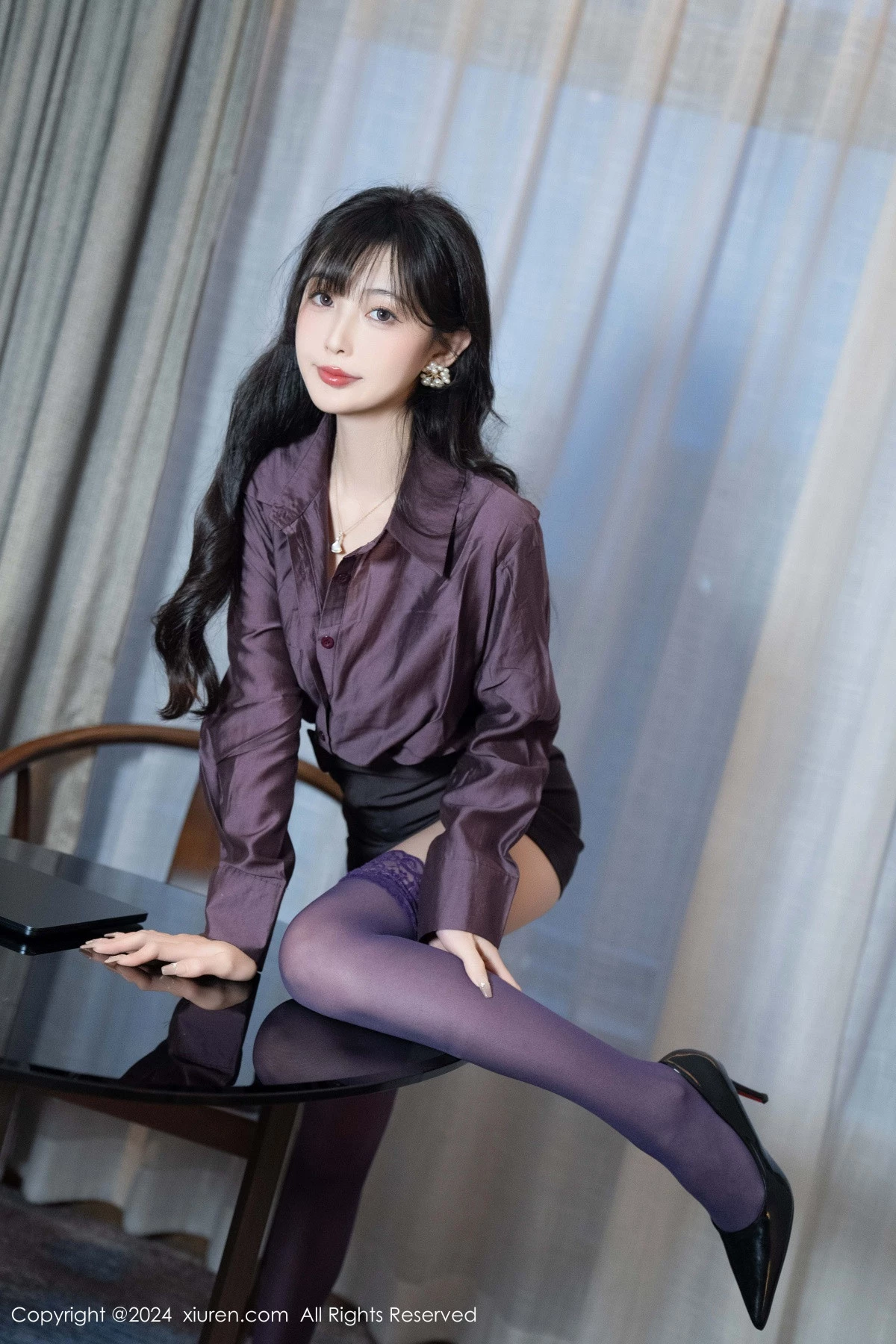 [[XiuRen秀人网]秀人网]No.9428_模特林星阑性感紫色情趣连体内衣配紫色丝袜秀曼妙身姿诱惑写真81P