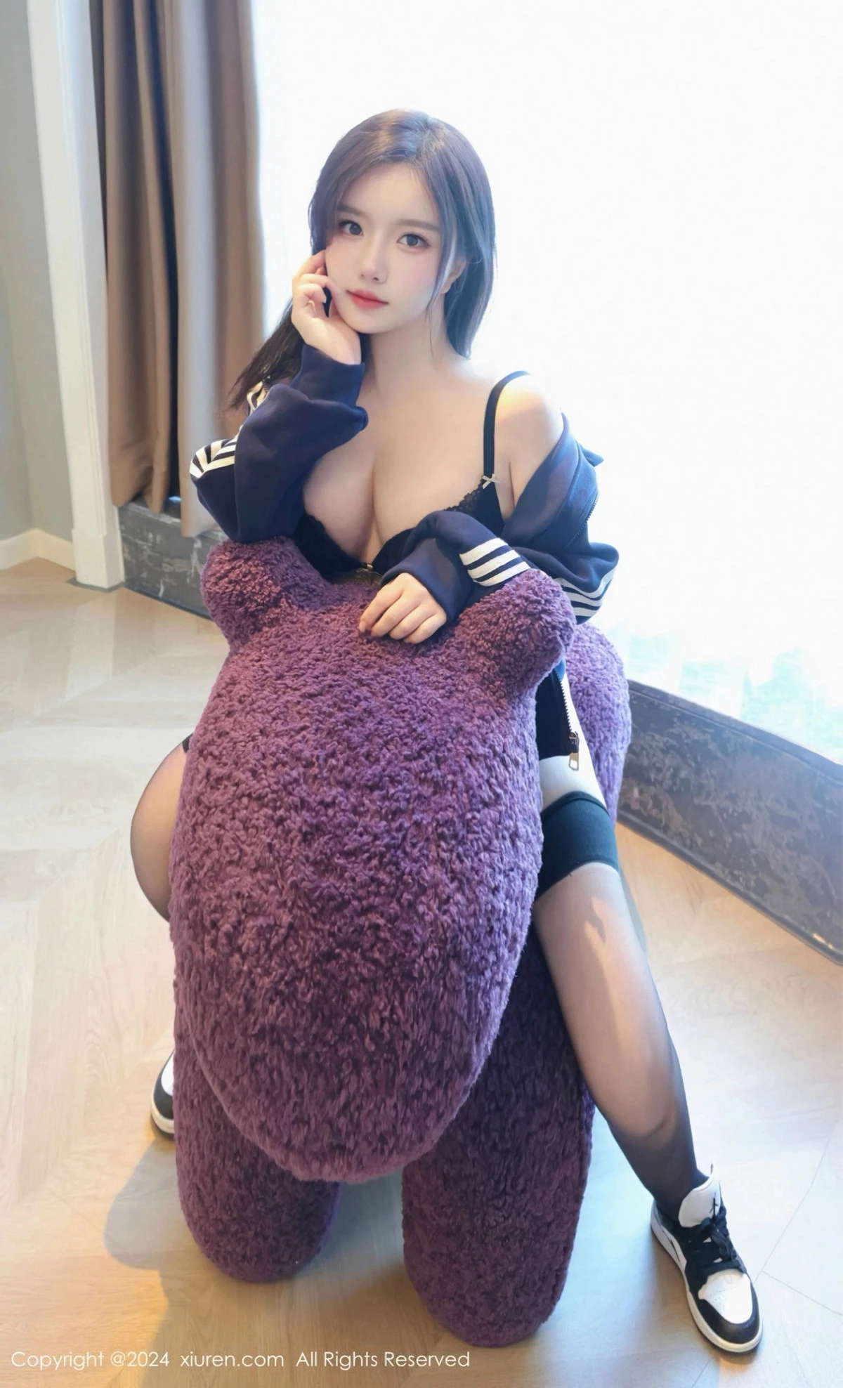 [[XiuRen秀人网]秀人网]No.9347_模特小薯条nienie性感黑色内衣配黑丝袜秀完美身材撩人诱惑写真102P