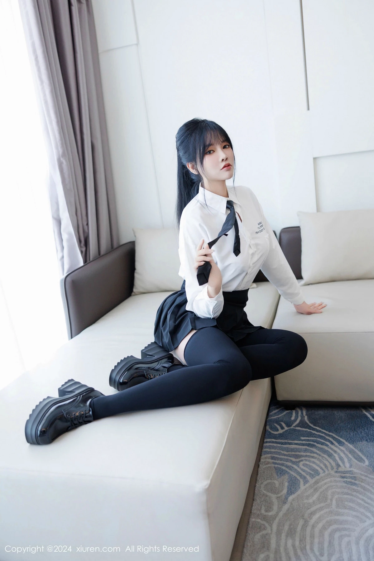 [[XiuRen秀人网]秀人网]No.9505_模特娜比私房性感黑色蕾丝内衣配超薄肉丝秀凹凸身材诱惑写真88P