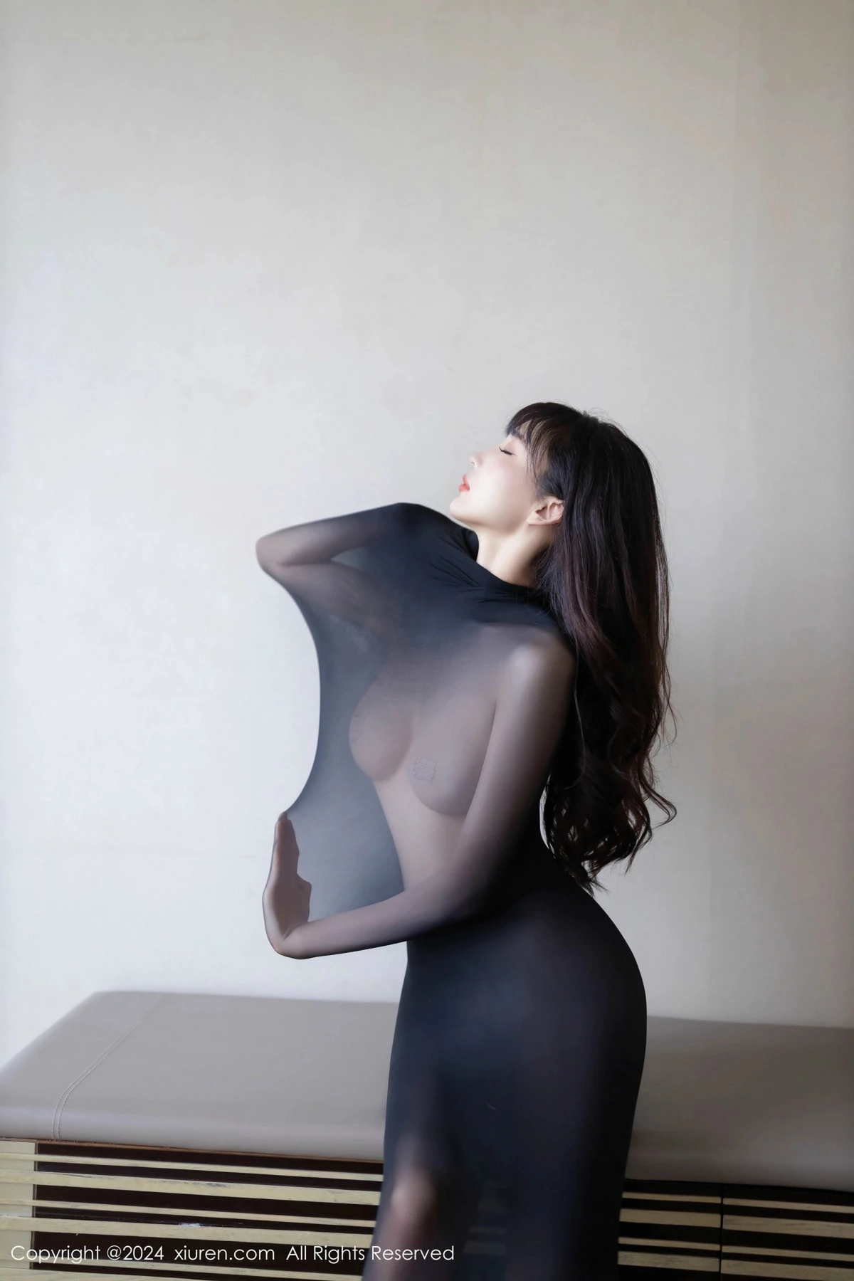 [[XiuRen秀人网]秀人网]No.9590_模特陆萱萱私房性感黑色连体丝袜秀曼妙身姿翘臀美腿诱惑写真81P