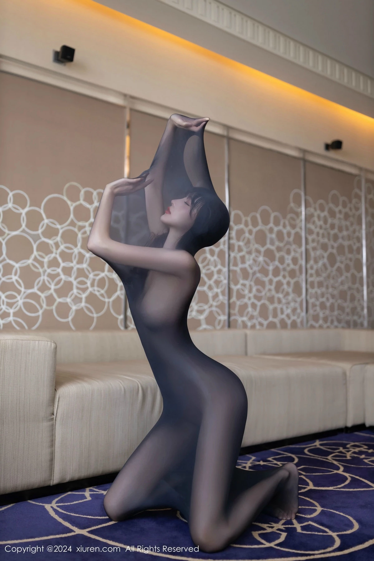 [[XiuRen秀人网]秀人网]No.9590_模特陆萱萱私房性感黑色连体丝袜秀曼妙身姿翘臀美腿诱惑写真81P