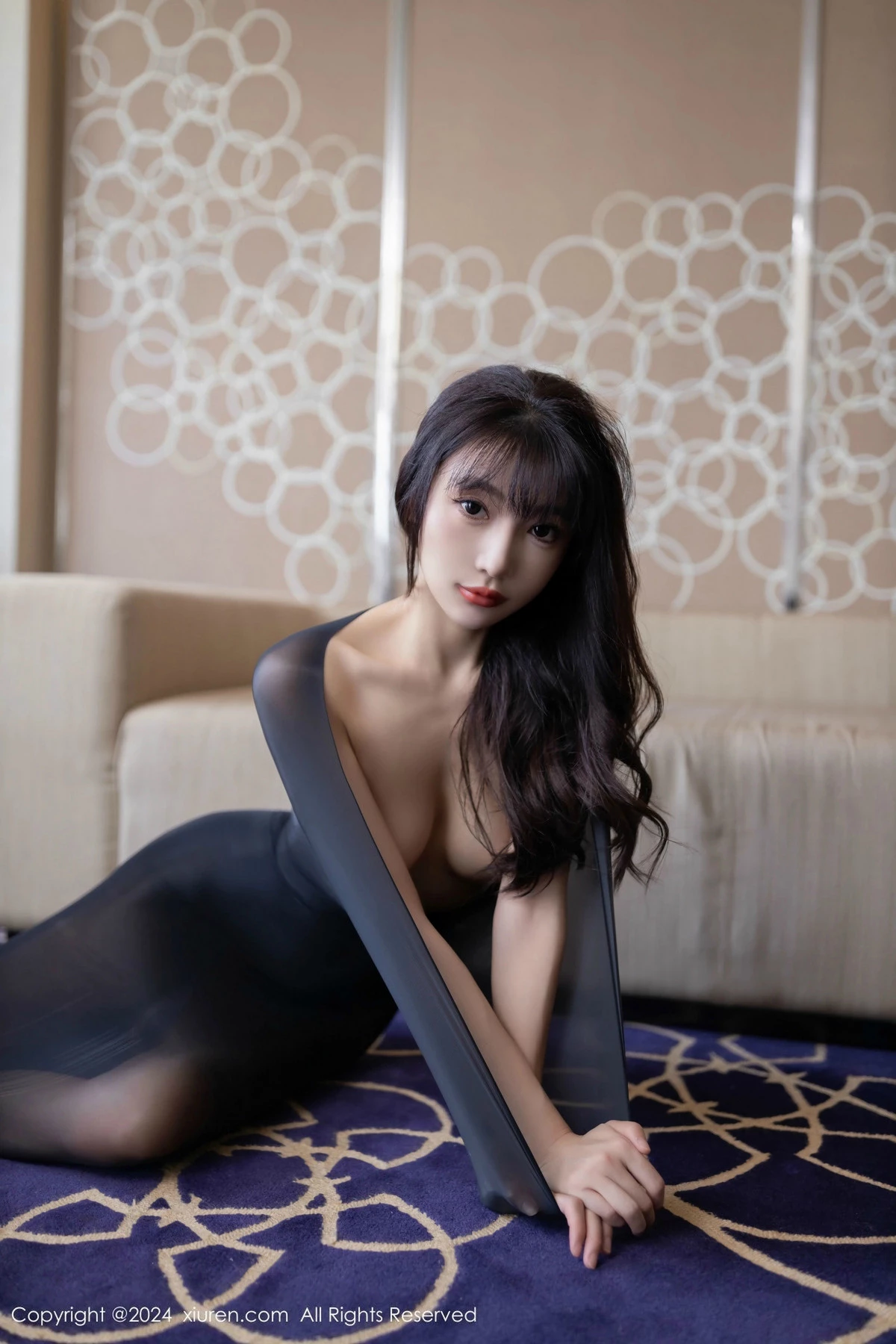[[XiuRen秀人网]秀人网]No.9590_模特陆萱萱私房性感黑色连体丝袜秀曼妙身姿翘臀美腿诱惑写真81P