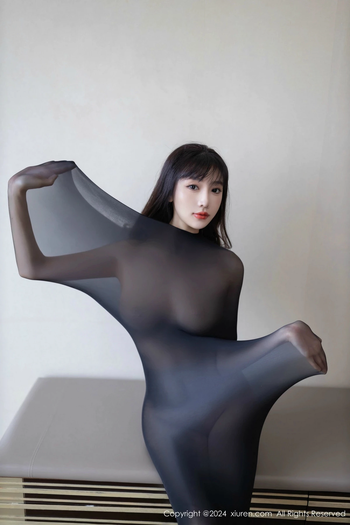 [[XiuRen秀人网]秀人网]No.9590_模特陆萱萱私房性感黑色连体丝袜秀曼妙身姿翘臀美腿诱惑写真81P