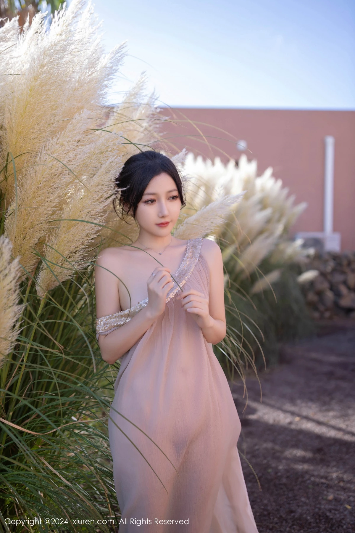 [[XiuRen秀人网]秀人网]No.9492_模特鱼子酱Fish芦苇场景性感紫色轻透连衣裙秀惹火身材诱惑写真80P