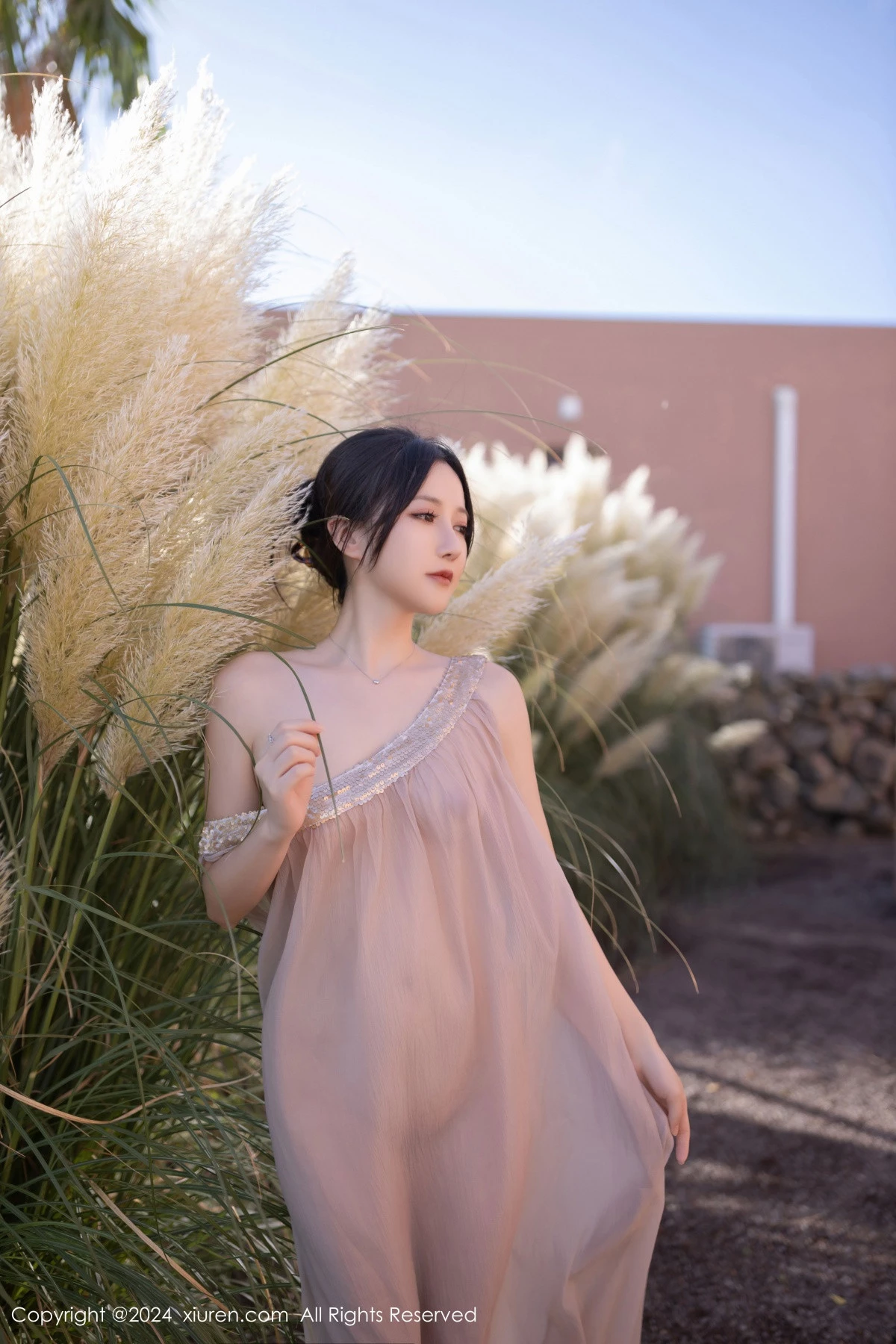 [[XiuRen秀人网]秀人网]No.9492_模特鱼子酱Fish芦苇场景性感紫色轻透连衣裙秀惹火身材诱惑写真80P