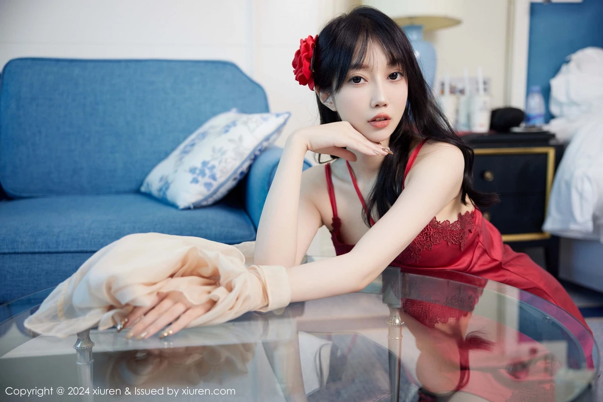 [[XiuRen秀人网]秀人网]No.9488_模特玥儿玥er性感红色睡裙露红色内衣配超薄黑色秀美腿诱惑写真79P