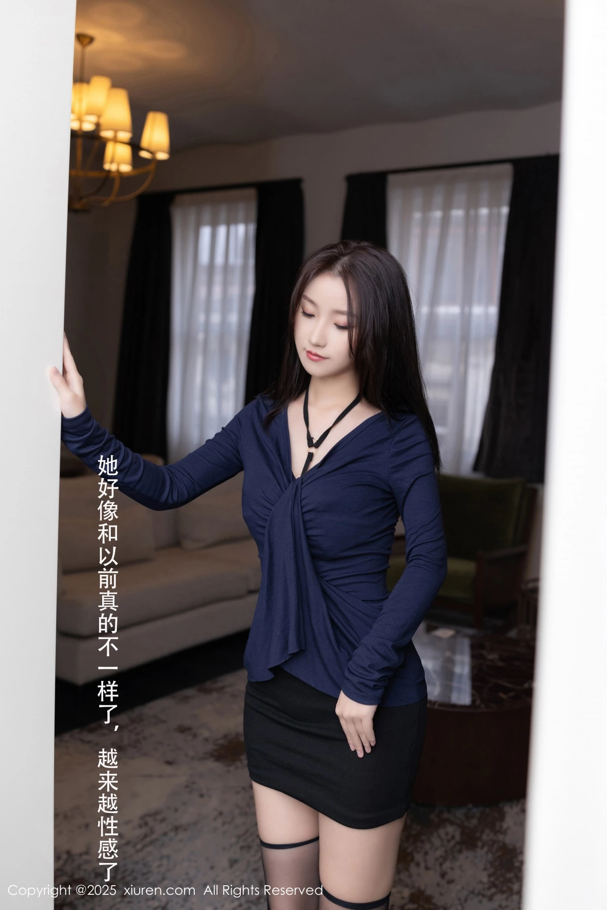 [[XiuRen秀人网]秀人网]No.9729_模特杏子Yada性感黑色蕾丝情趣内衣配黑丝袜秀曼妙身姿诱惑写真79P